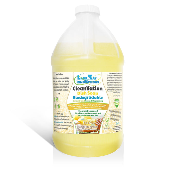 Natural Dish Soap Refill - CleanVation™ Concentrated Biodegradable Green Premium Liquid Dish Soap - 1 Gallon