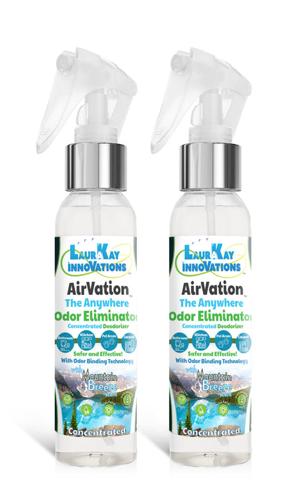 Odor Eliminating Air Freshener - AirVation™ The Safe Anywhere Deodorizer Concentrated Odor Binding Air Freshener for Fabrics & Air - 8 fl oz 2 Pack