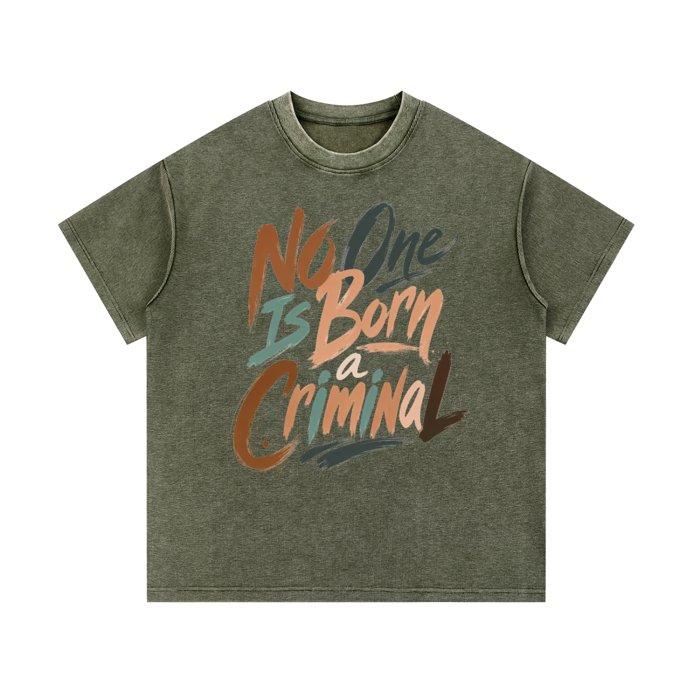 Mineral Wash Waffle Knit T-Shirt