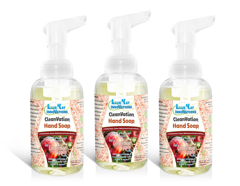 CleanVation HandSoap™ 3 Pack (10.5 fl oz Each): Green Plant Based Gentle Foaming Hand Soap