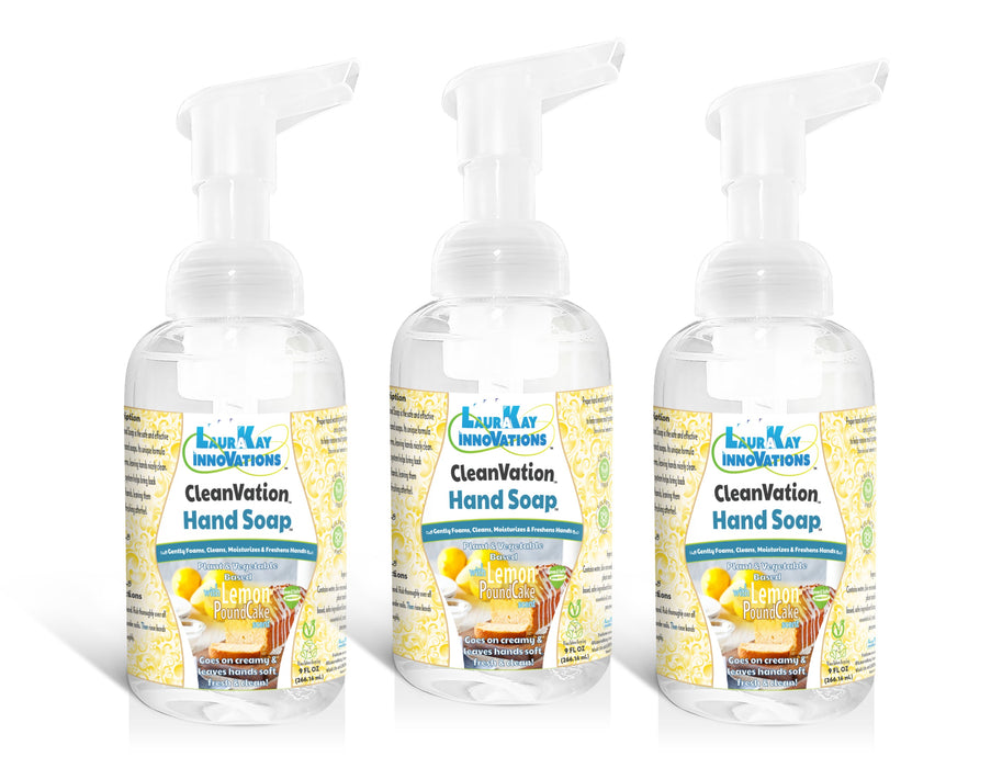 CleanVation HandSoap™ 3 Pack (10.5 fl oz Each): Green Plant Based Gentle Foaming Hand Soap