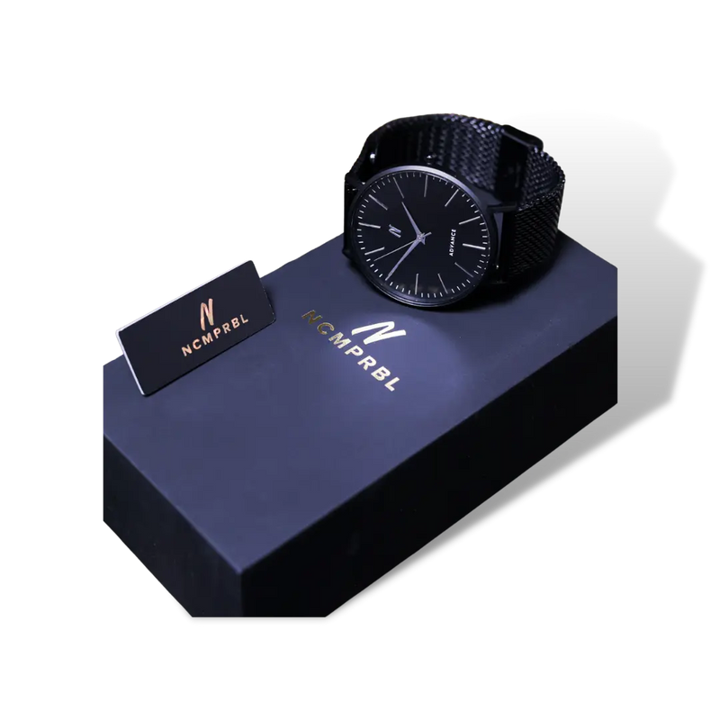 Advance Black Sands 40MM Mens Mesh Watch In Black/Silver
