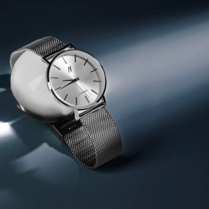 Advance Chrome 36MM Unisex Mesh Watch In Silver