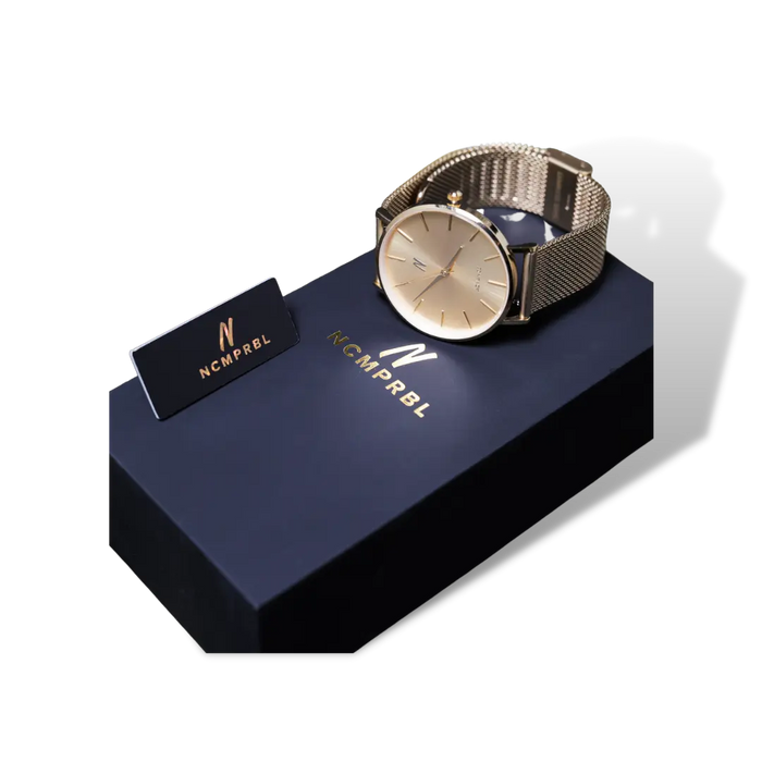 Advance No Limit 36MM Unisex Mesh Watch In Yellow Gold