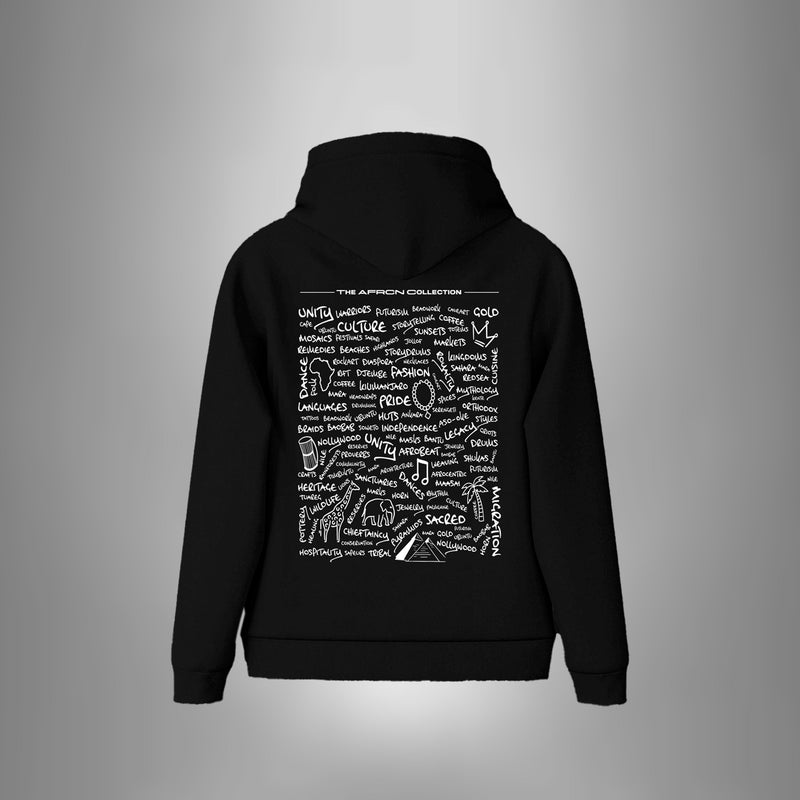 "Heritangible" Oversized fleece hoodie- Black
