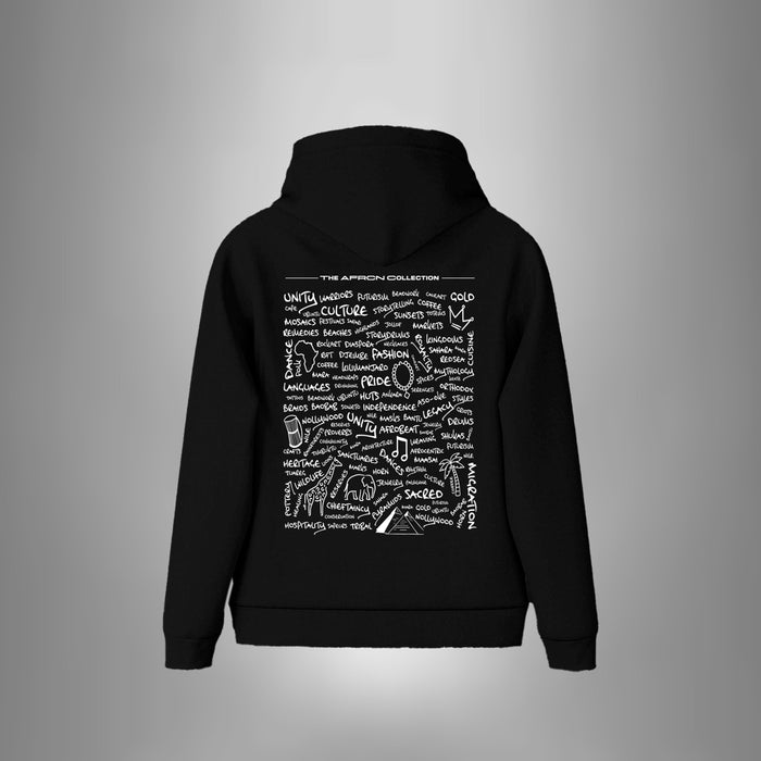 "Heritangible" Oversized fleece hoodie- Black