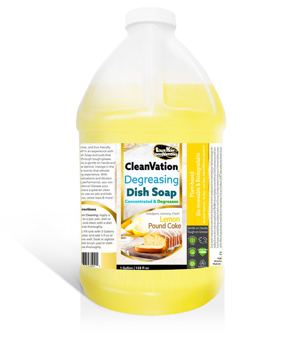 Natural Dish Soap Refill - CleanVation™ Concentrated Biodegradable Green Premium Liquid Dish Soap - 1 Gallon