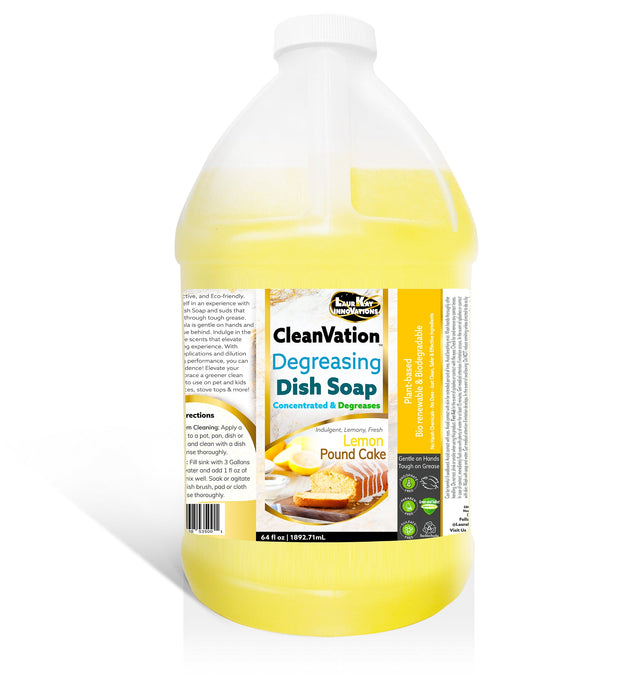 Natural Dish Soap Refill - CleanVation™ Concentrated Biodegradable Green Premium Liquid Dish Soap - Half Gallon