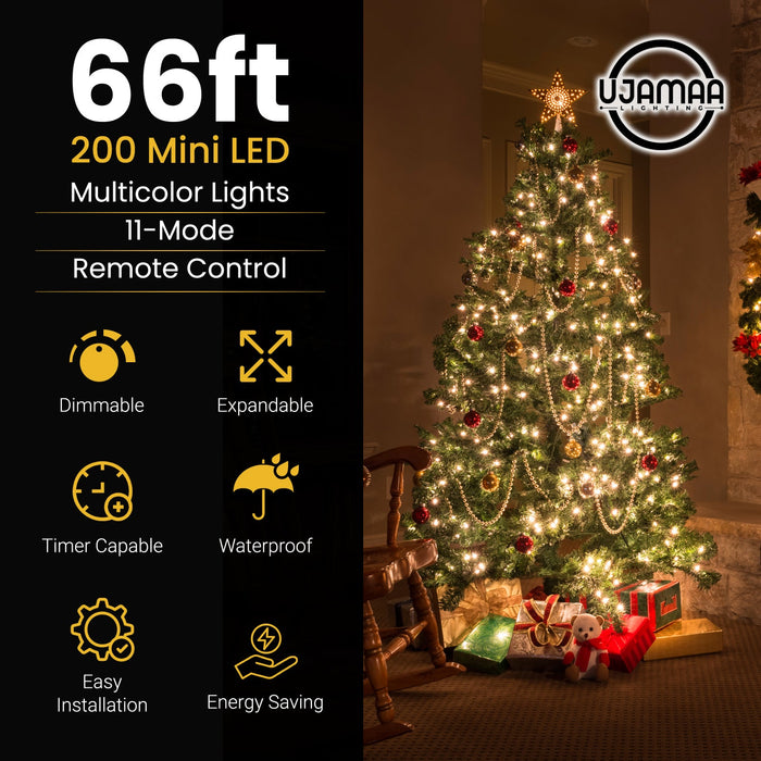 Ujamaa 200 LED 66ft Multi-Color Mini Lights (Christmas/Holidays)