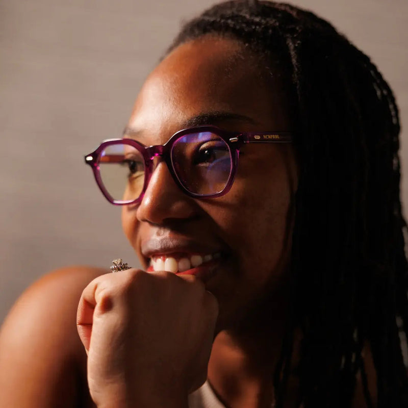Clarity Haze Large Frame Eyeglasses In Purple