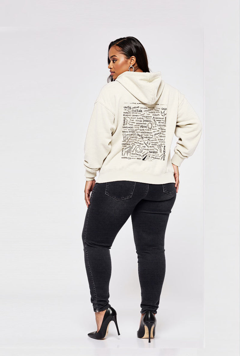 "Heritangible" Oversized fleece hoodie- Ivory
