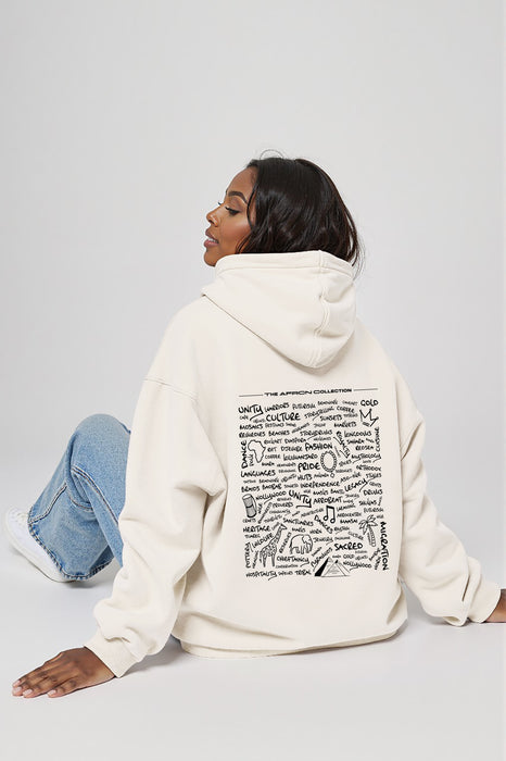 "Heritangible" Oversized fleece hoodie- Ivory