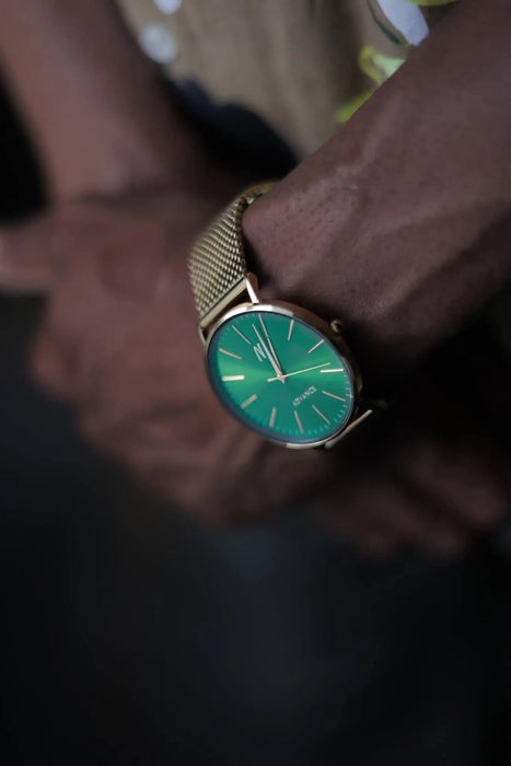 Advance Envy 40MM Unisex Watch In Yellow Gold/Green