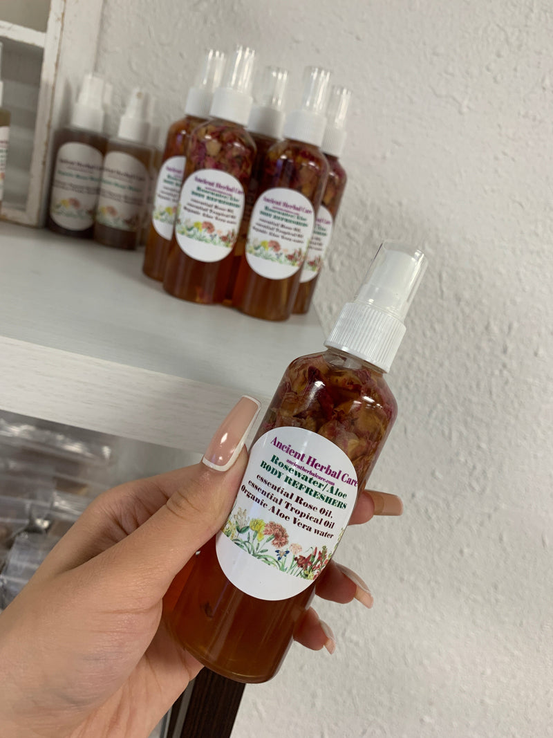 4oz Organi Aloe Rose Water/ Made with Rose Petals