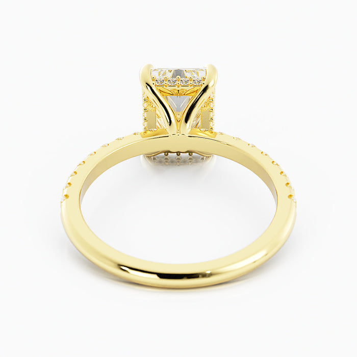 3 Carat Radiant Cut Moissanite Engagement Ring 14k Yellow Gold