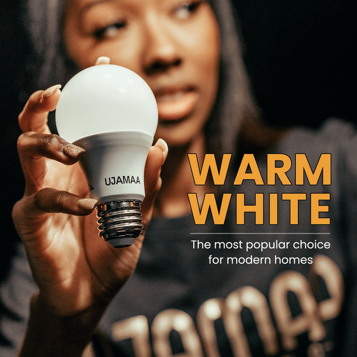 Ujamaa 60w Watt Equivalent LED Light Bulbs (Warm White) - 4-Pack