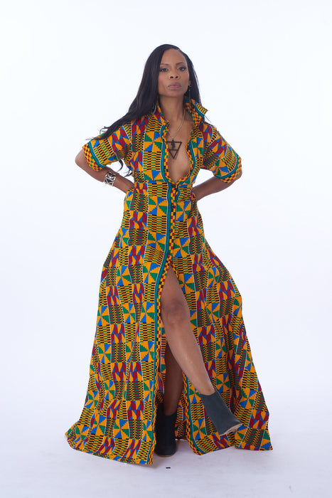 Mawusi Kente Wrap Dress