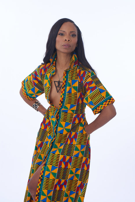 Mawusi Kente Wrap Dress