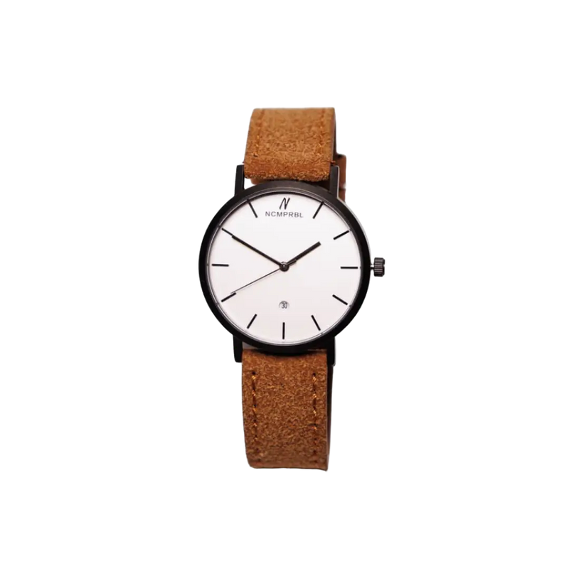 Originals Iced Coffee 40MM Unisex Suede Leather Watch in Tobacco Brown