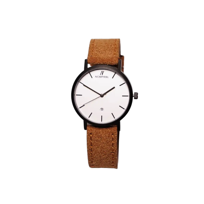 Originals Iced Coffee 40MM Unisex Suede Leather Watch in Tobacco Brown