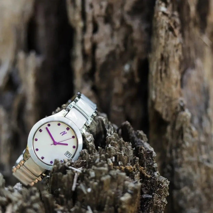 Petite Link Purple Reign 34MM Womens Ceramic Watch In White/Purple