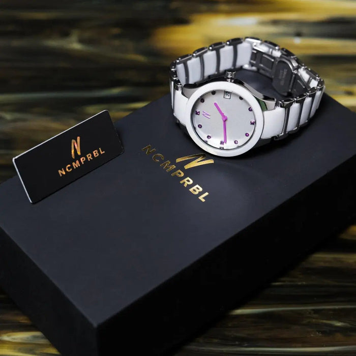 Petite Link Purple Reign 34MM Womens Ceramic Watch In White/Purple