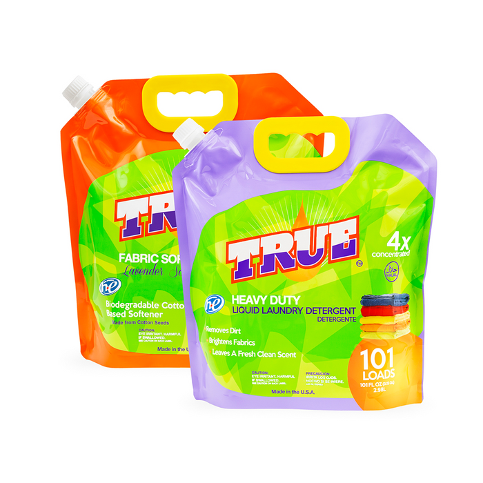 1 True Laundry Detergent +1 Plant Based Fabric Softener • 101 Load Combo