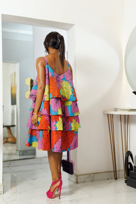 Wahala Ruffle Midi Dress