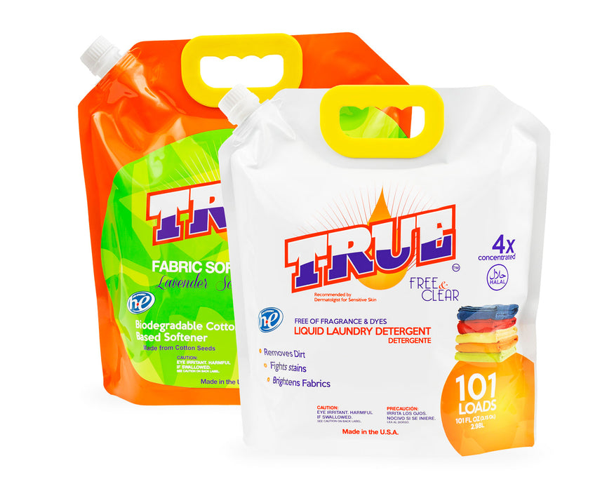 1 Free & Clear Laundry Detergent +1 Plant Based Fabric Softener • 101 Combo