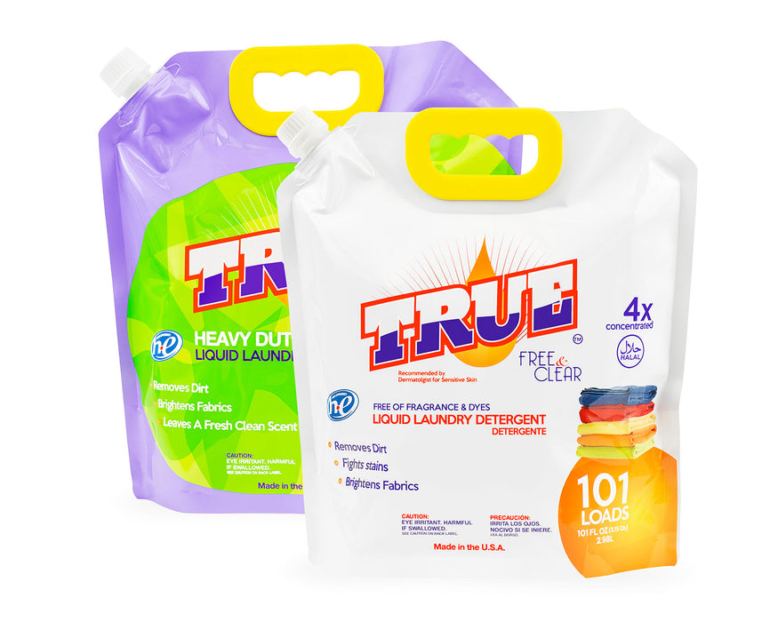 1 Free & Clear Laundry Detergent +1 True Laundry Detergent • 101 Load Combo