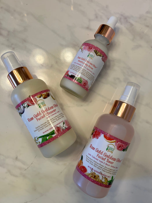 Rose Gold Goddess Glow® 3 Step Facial Glow Up System