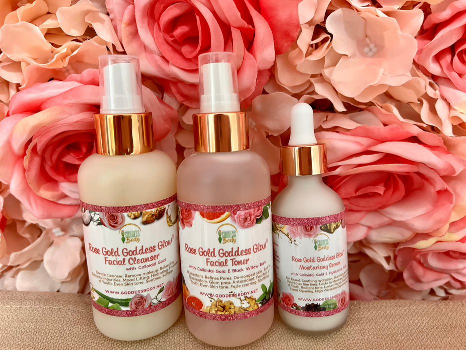 Rose Gold Goddess Glow® 3 Step Facial Glow Up System