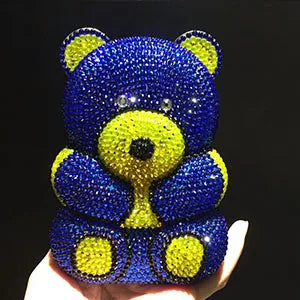 Bear shape Crystal Clutch Evening Bag