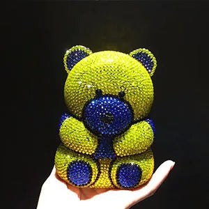 Bear shape Crystal Clutch Evening Bag