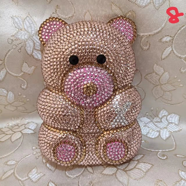 Bear shape Crystal Clutch Evening Bag