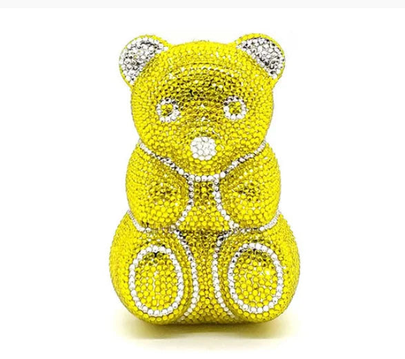 Bear shape Crystal Clutch Evening Bag