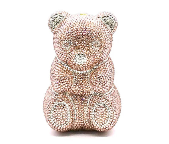 Bear shape Crystal Clutch Evening Bag