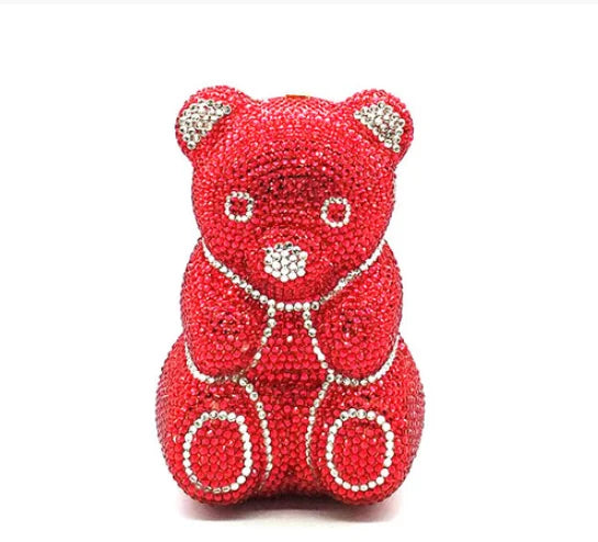 Bear shape Crystal Clutch Evening Bag