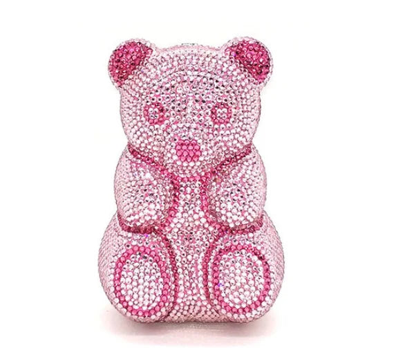 Bear shape Crystal Clutch Evening Bag