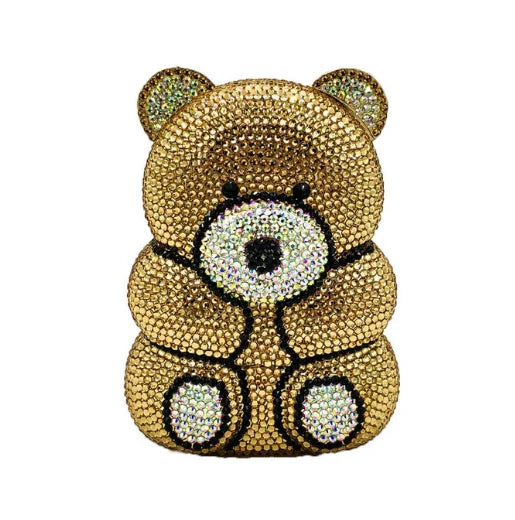 Bear shape Crystal Clutch Evening Bag