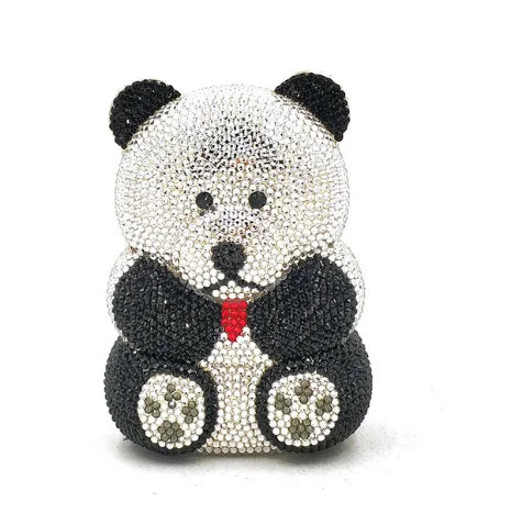 Bear shape Crystal Clutch Evening Bag