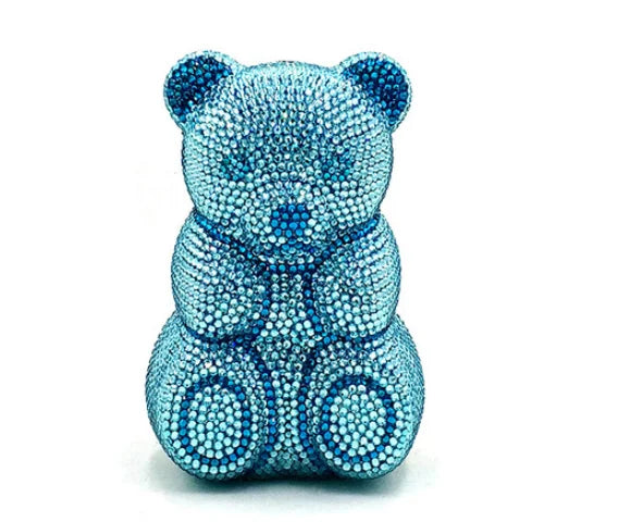 Bear shape Crystal Clutch Evening Bag